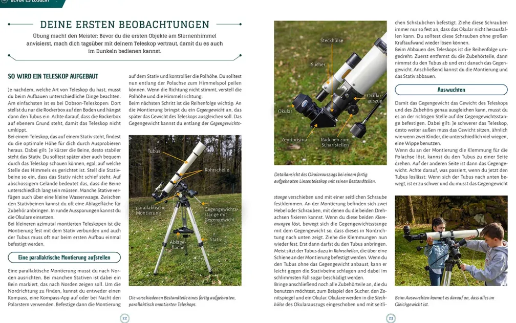 Entdecke den Weltraum durch dein Teleskop