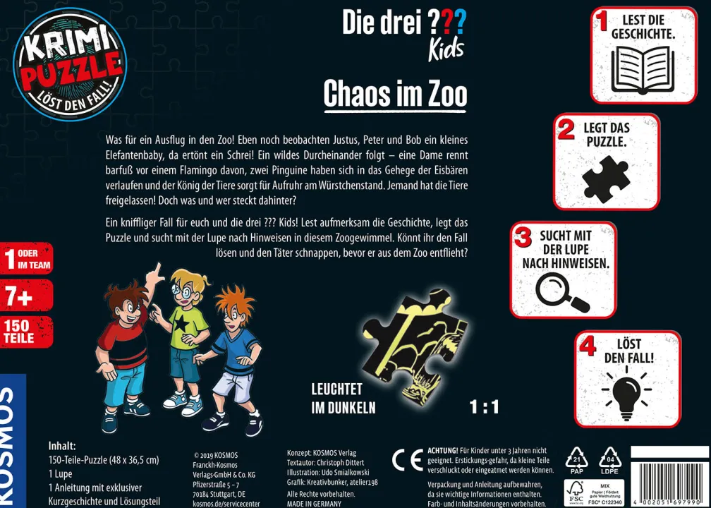 Krimi Puzzle: Die drei ??? Kids - Chaos im Zoo