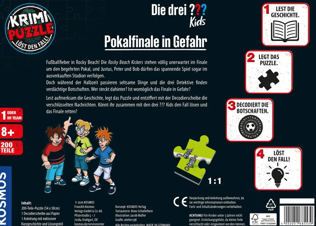 Krimi-Puzzle: Die drei ??? Kids - Pokalfinale in Gefahr