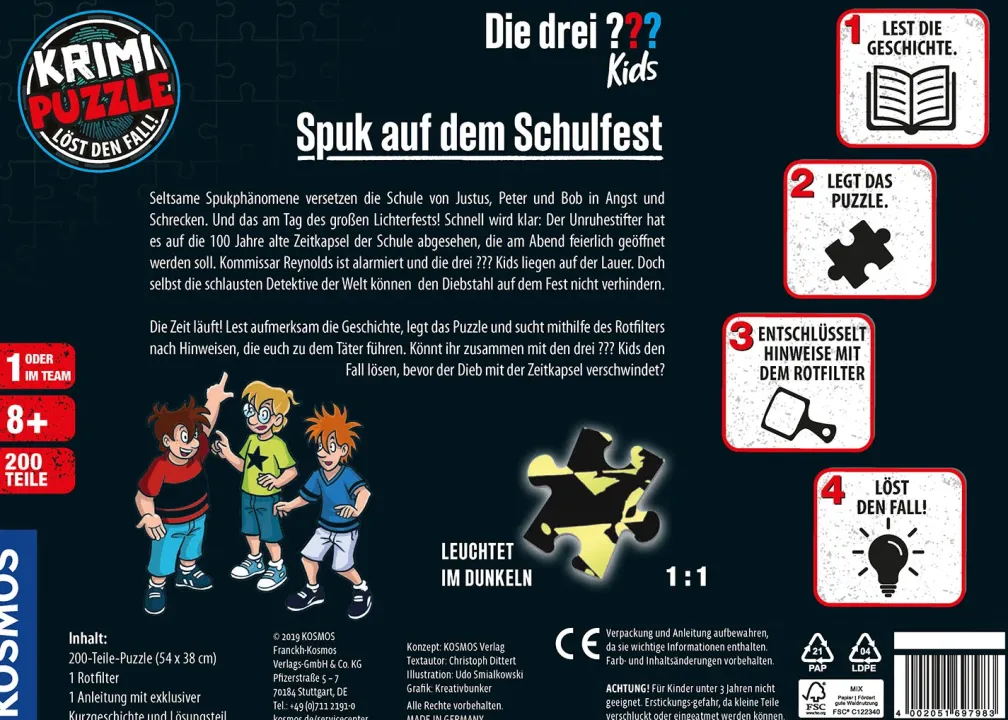 Krimi Puzzle: Die drei ??? Kids - Spuk auf dem Schulfest